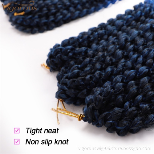 Vigorous 8 inch Ombre Blue  Crochet Braid Marley Braids Synthetic Afro Kinky Jerry Curl Braiding Hair Extensions for Women